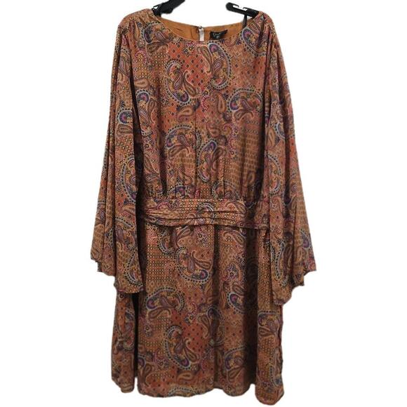 Jessica Simpson Womens Mini Dress Boho Bell Sleeves Crewneck Plus Size 3X - Picture 2 of 12